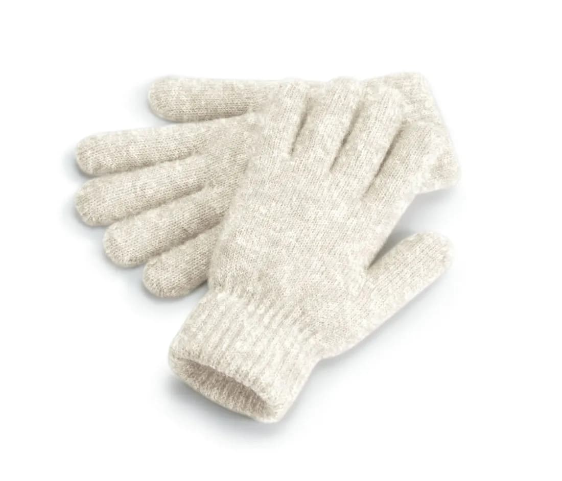 Handschuhe mit Rippbündchen «Cosy» – Beige meliert