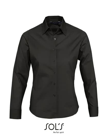 Women’s Long Sleeved Stretch Shirt Eden – Schwarz