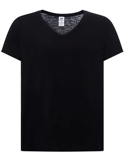 Ladies’ Curves Slub T-Shirt – Schwarz