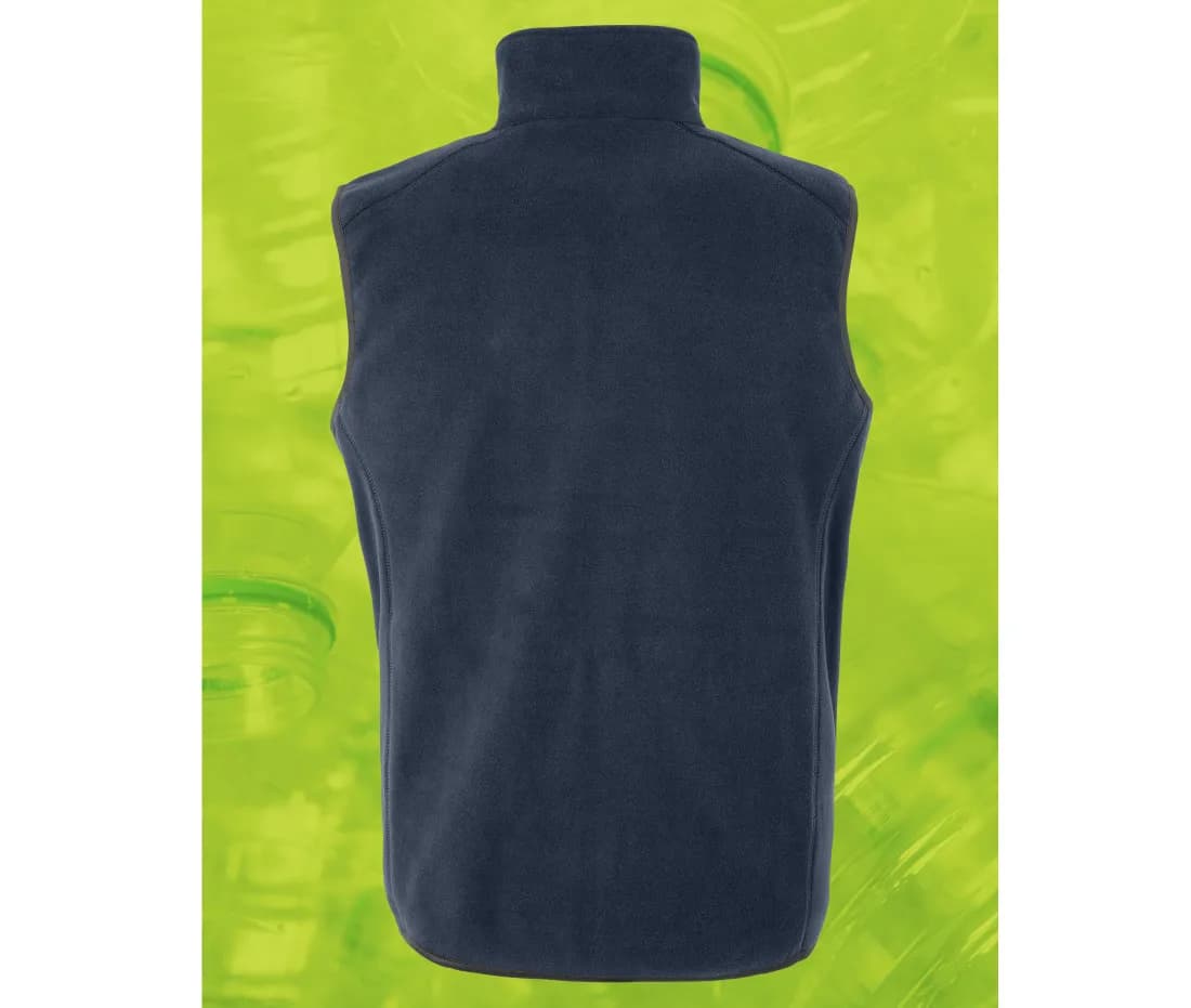 Recycelter Fleece-Bodywarmer «Polarthermic» – Marine – Rückansicht