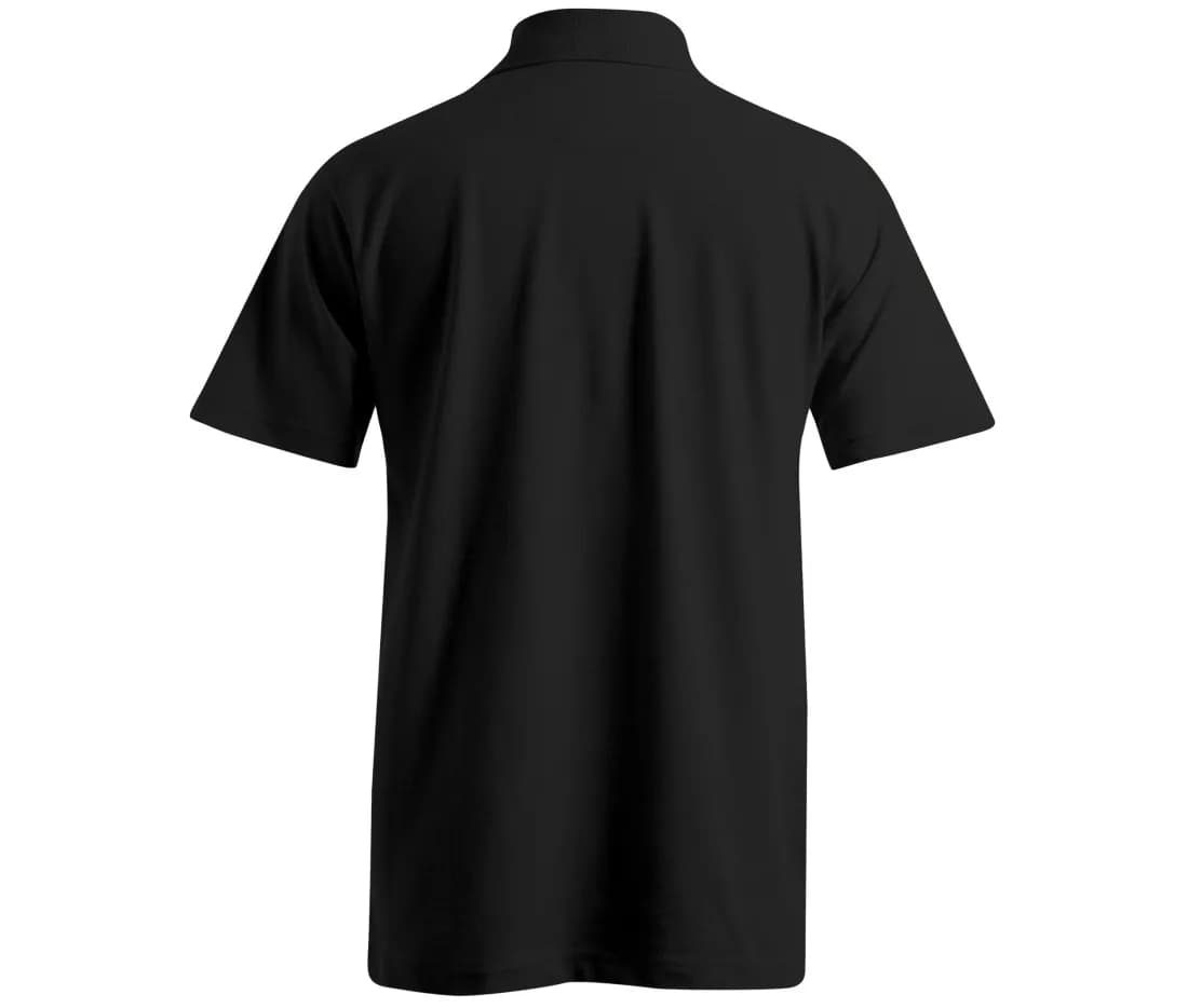 Polo homme avec poche poitrine – Noir – vue de dos