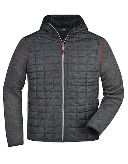 Men’s Knitted Hybrid Jacket – Grau meliert / Anthrazit meliert