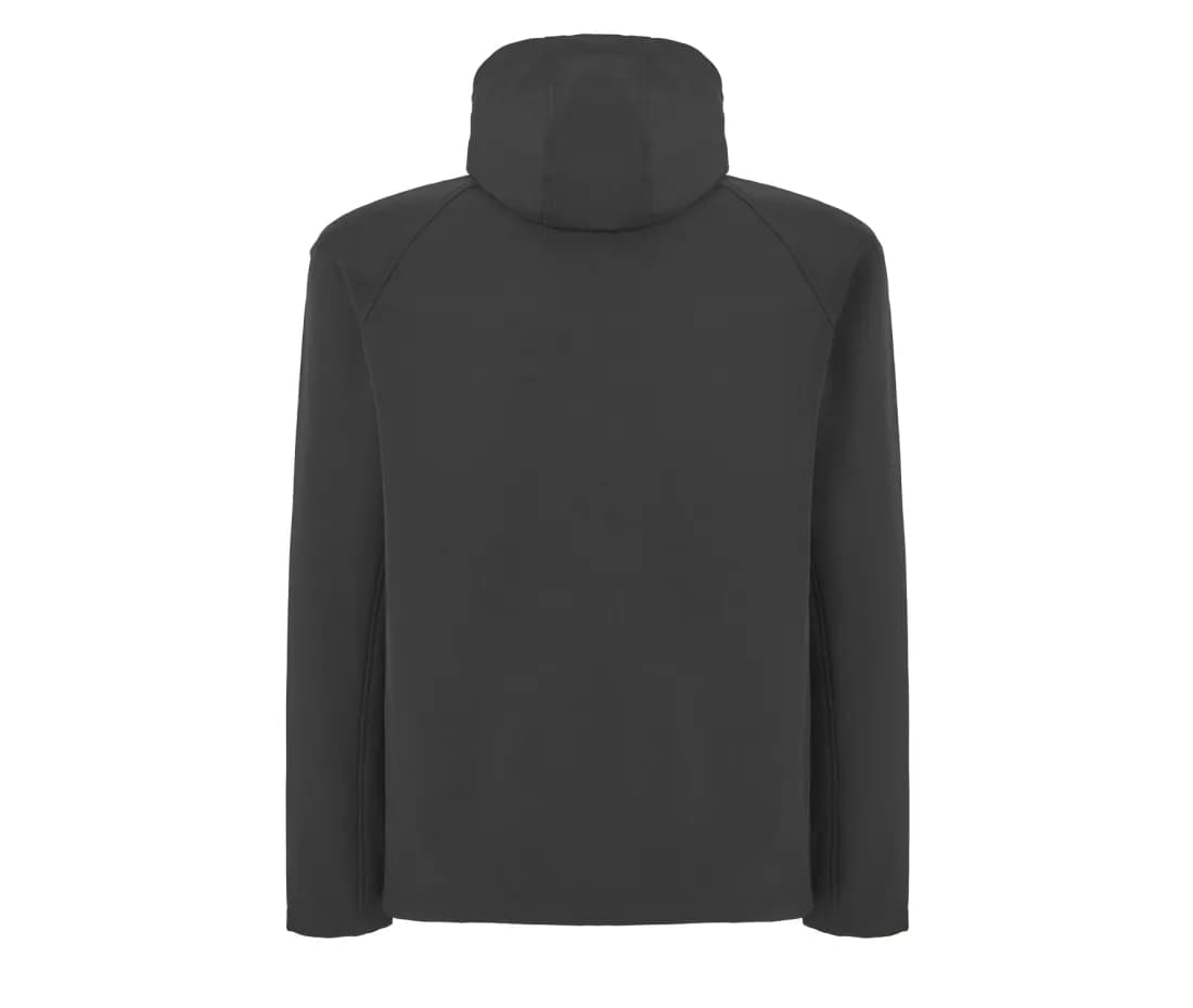 Softshelljacke mit Kapuze – Schwarz – Rückansicht