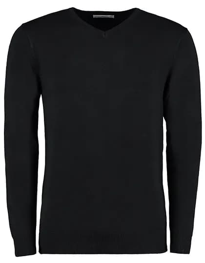 Regular Fit Arundel V-Neck Sweater – Schwarz