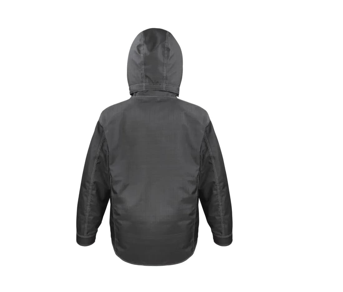 Robuste Jacke in Denim-Optik – Schwarz – Rückansicht