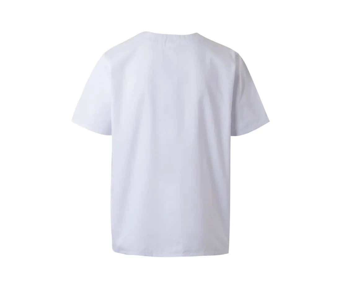 Veste manches courtes à boutons-pression – Blanc – vue de dos