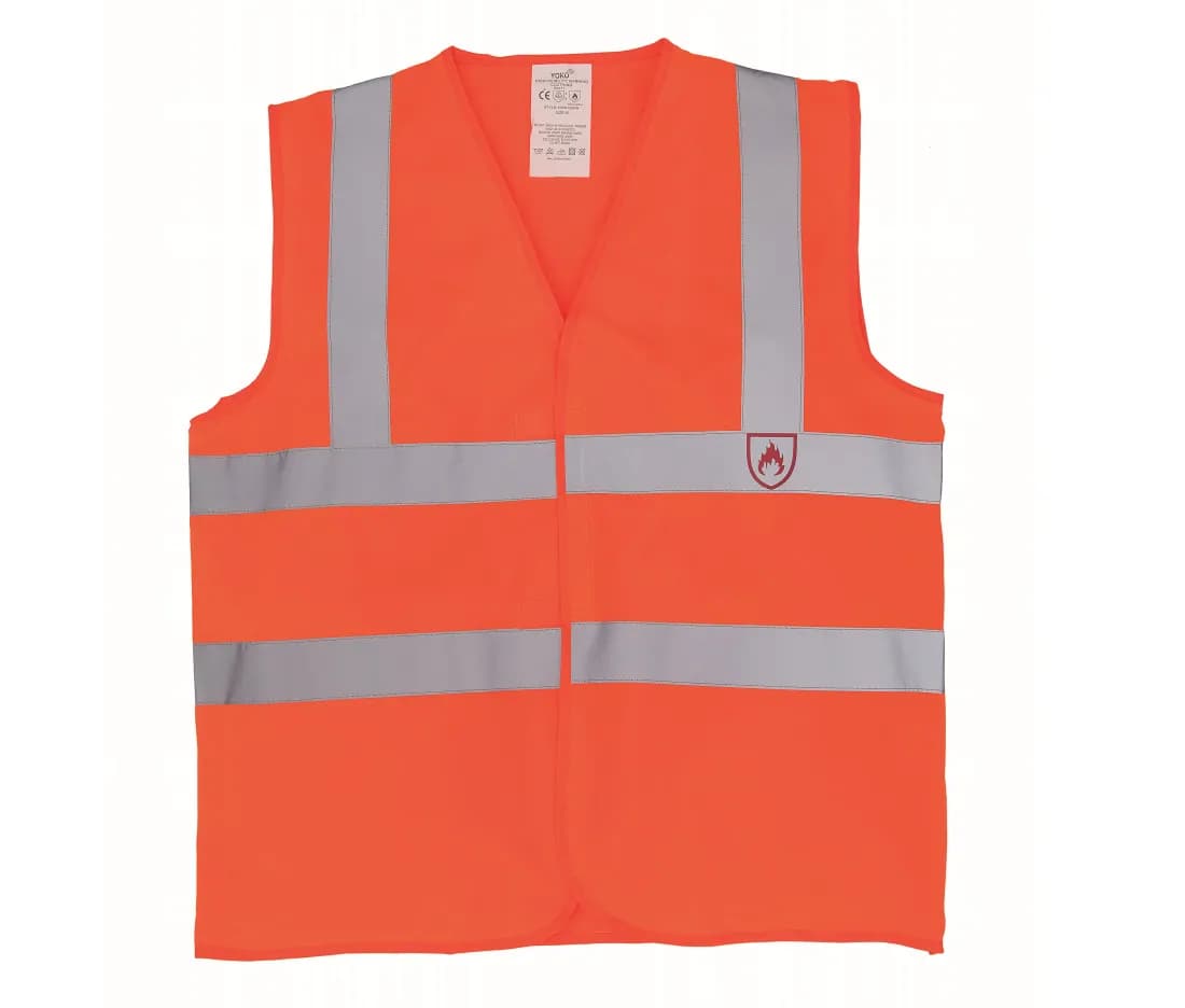 Hi-Vis Flame Retardant Sleeveless Waistcoat – Warnorange
