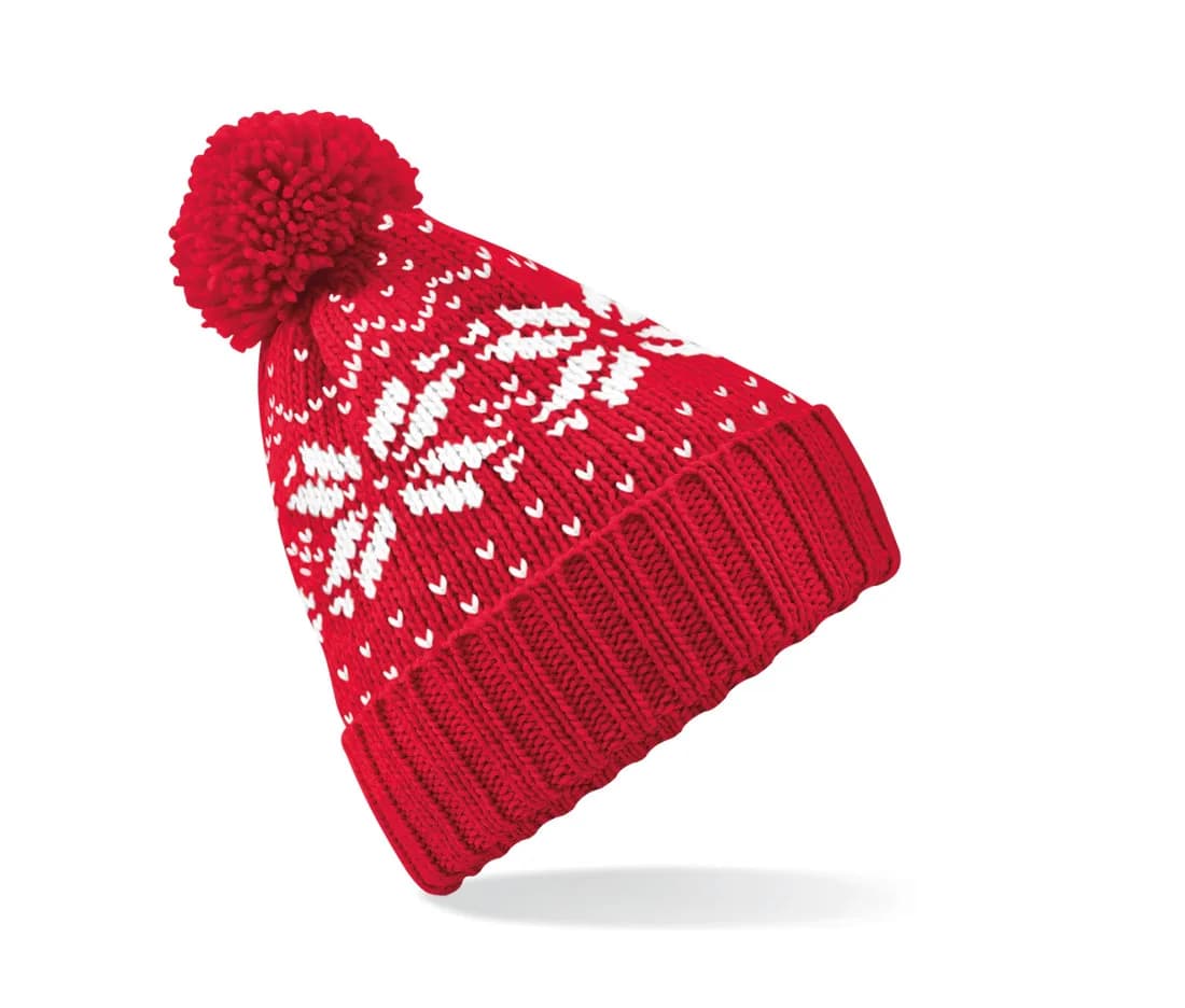 Fair Isle Snowstar® Beanie – Rouge / Blanc
