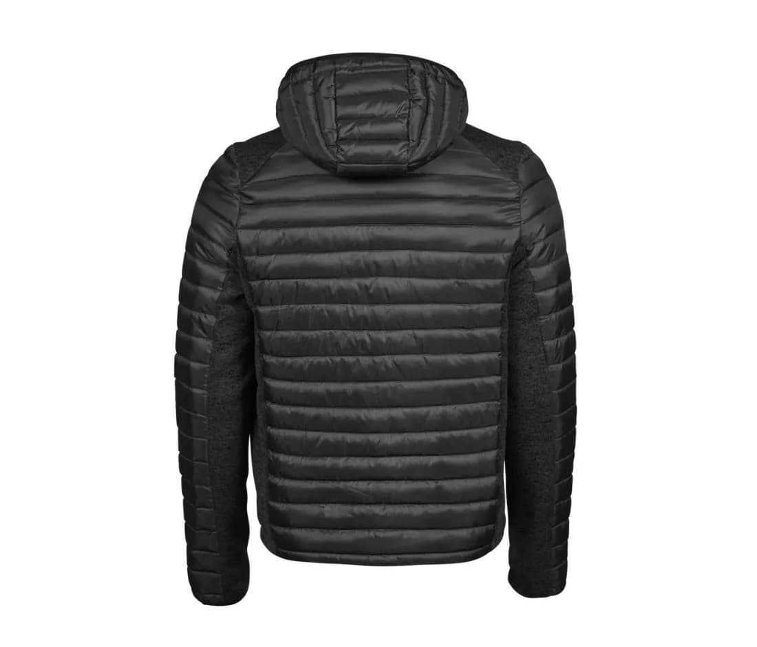 Outdoor-Jacke mit Kapuze «Crossover» – Schwarz / Schwarz meliert – Rückansicht