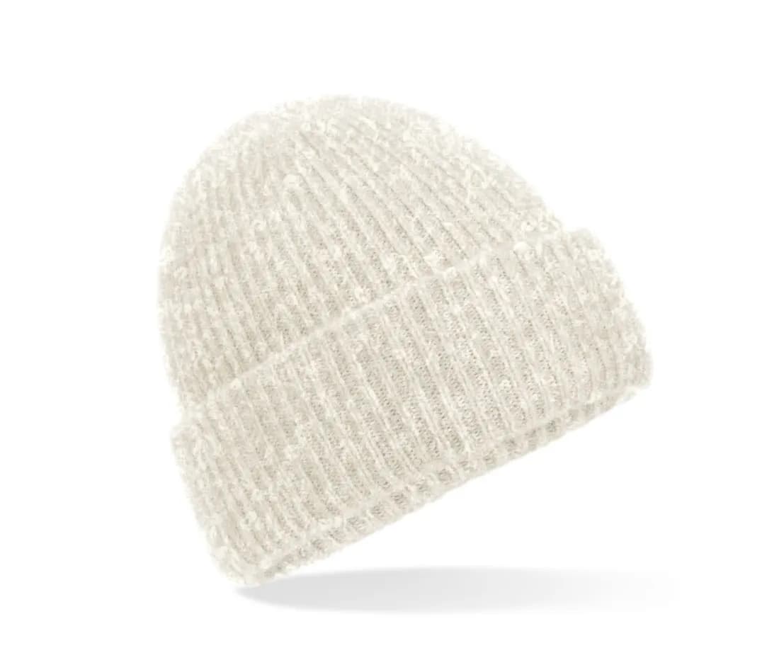 Cosy Ribbed Beanie – Beige meliert