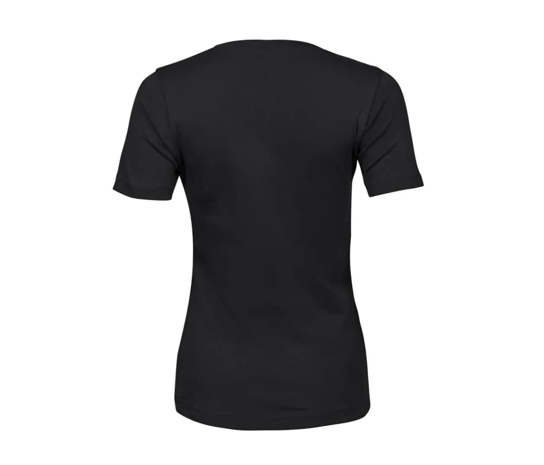 Damen Interlock-T-Shirt – Schwarz – Rückansicht