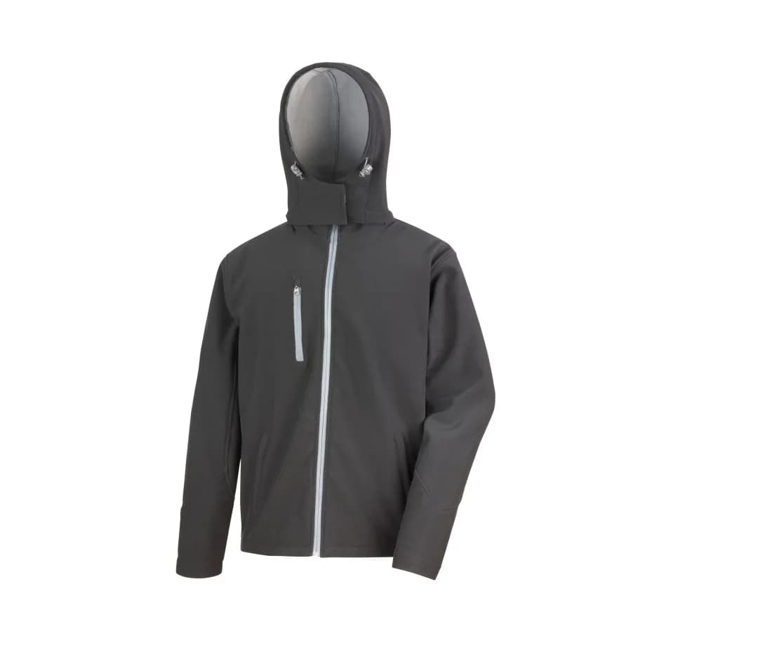 Veste softshell à capuche «Tx Performance» – Noir / Gris