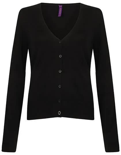 Ladies’ Lightweight V-Neck Short Cardigan – Schwarz