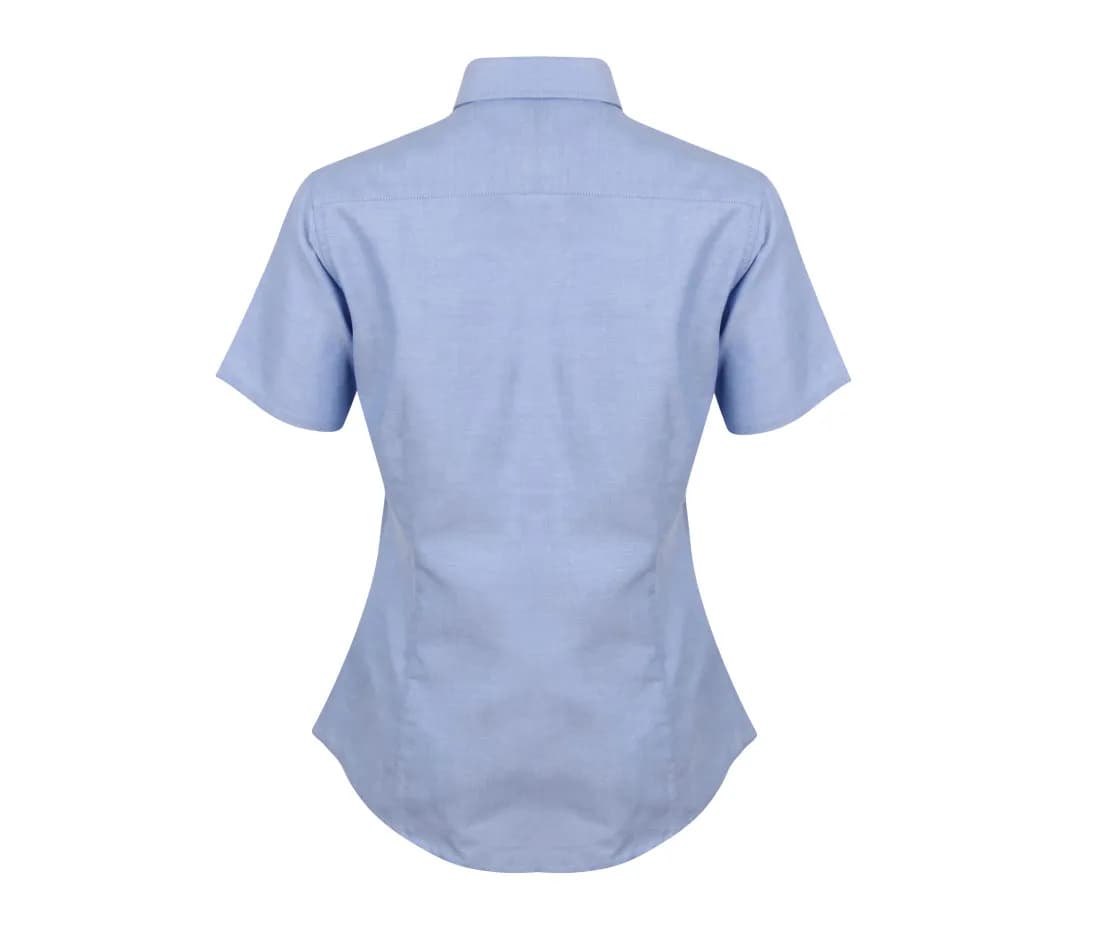 Chemise Oxford manches courtes «Modern» femme – Bleu – vue de dos