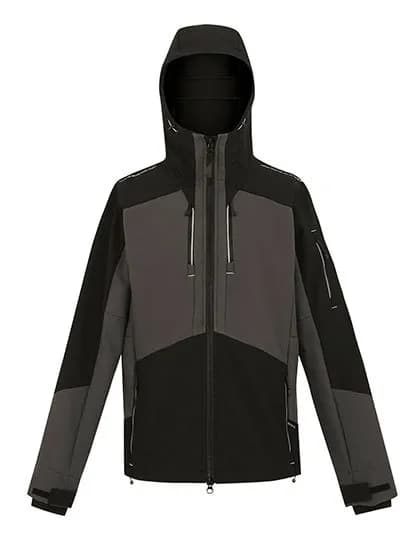 4TEX Stretch 3-Layer Softshell Jacket – Grau / Schwarz