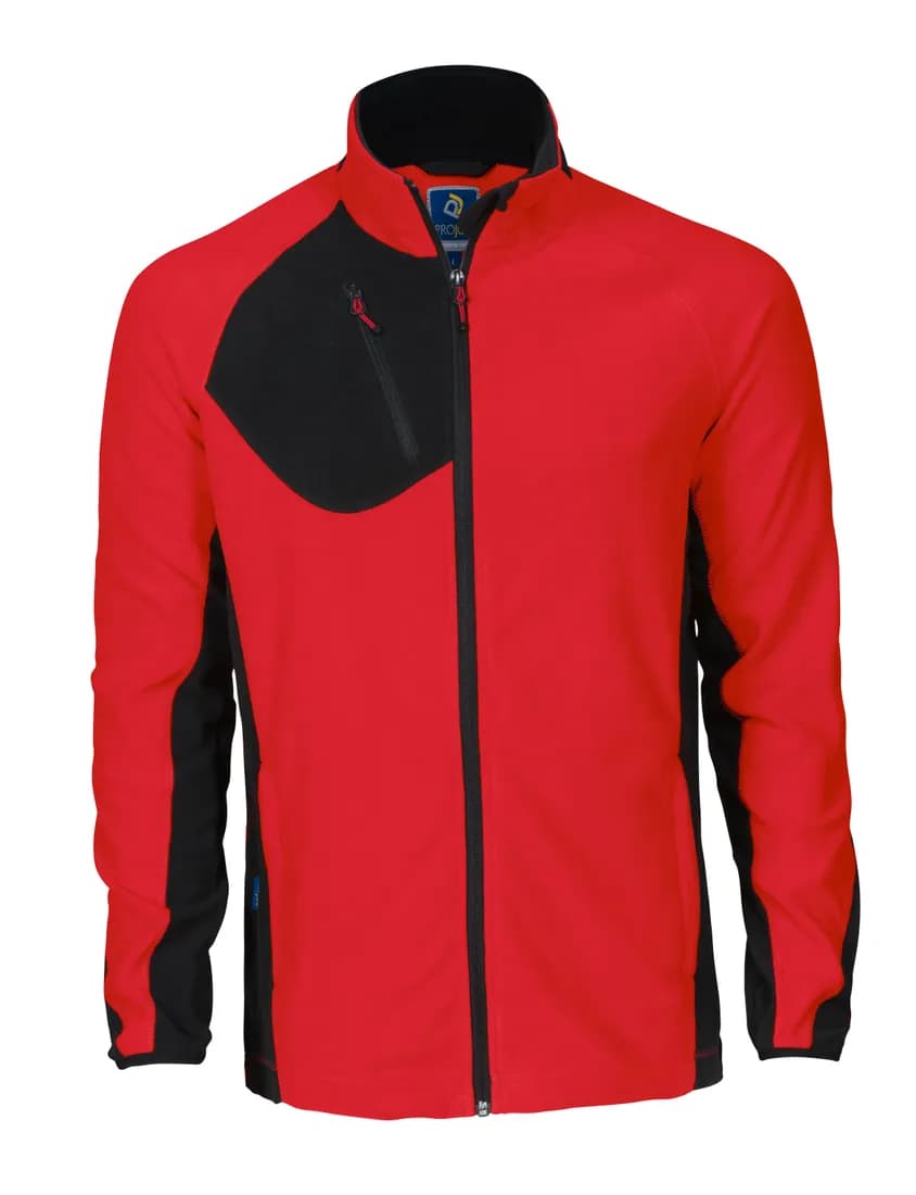 2325 Microfleece Jacke mit Kontrastelementen