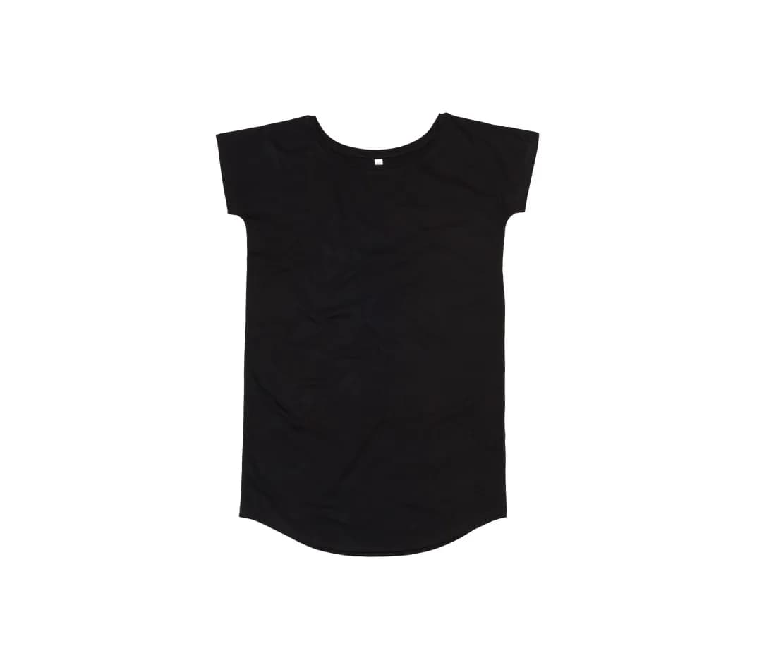 Damen weites T-Shirt-Kleid – Schwarz