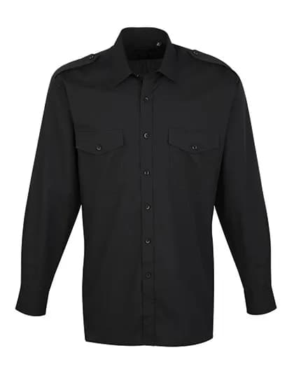 Pilot Shirt Long Sleeve – Schwarz
