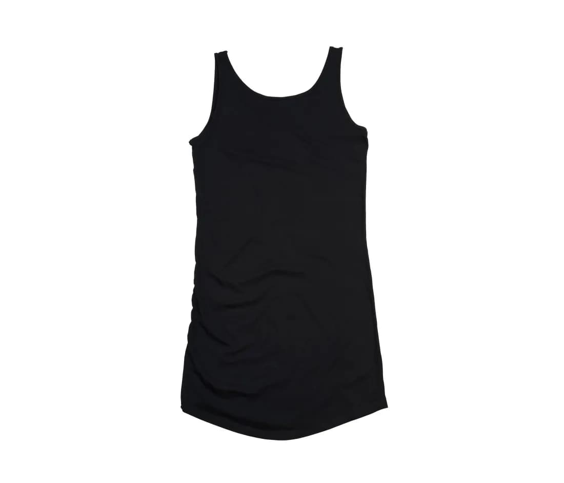 Robe débardeur à ourlet arrondi femme – Noir – vue de dos