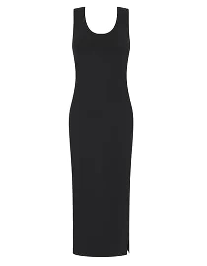 Women’s Racer Back Midi Dress – Noir