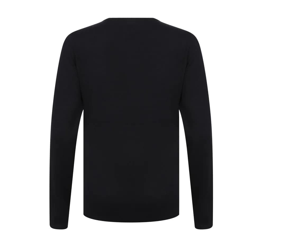 Pull col V femme – Marine – vue de dos