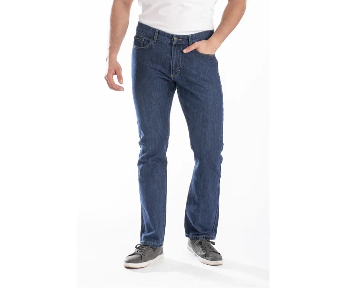 Jean coupe droite stone homme – Bleu