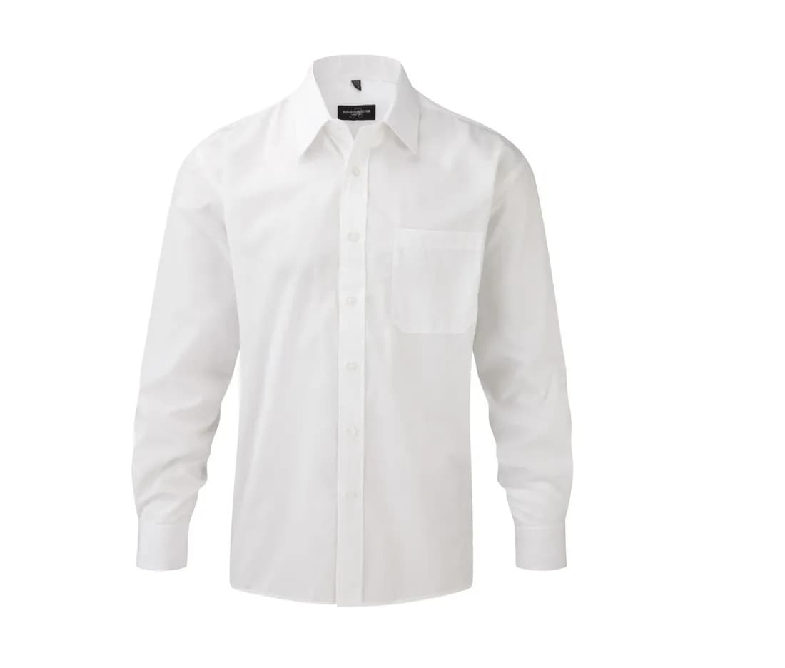 Chemise popeline polycoton manches longues homme