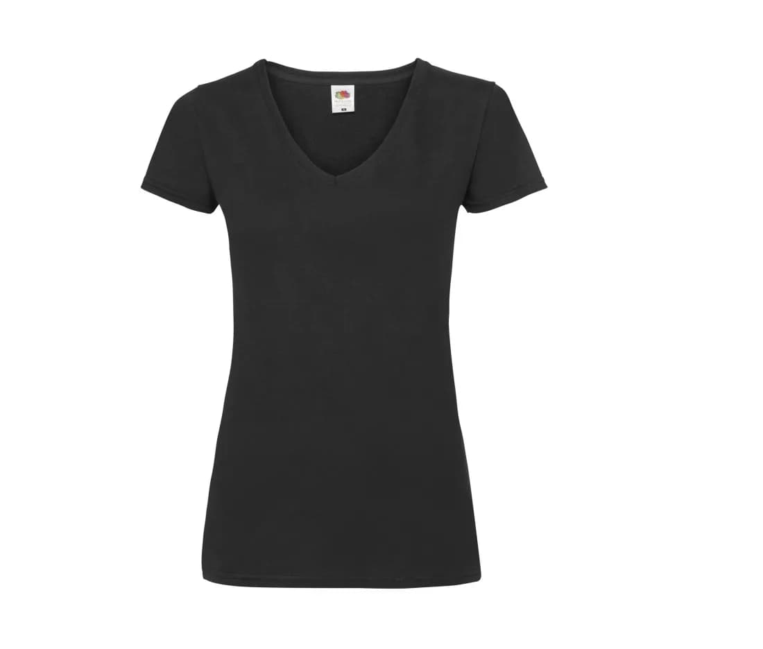 T-shirt col V «Valueweight» femme – Noir