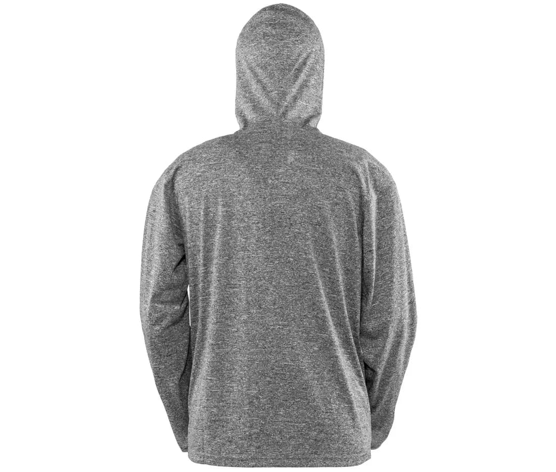 Veste de sport à capuche femme – Gris chiné – vue de dos
