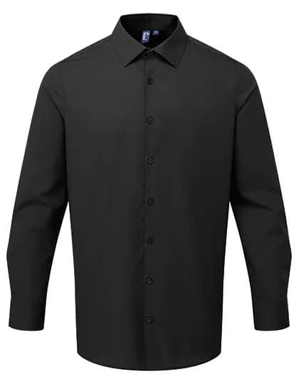 Men’s Long Sleeve ‘Recyclight’ Poplin Shirt – Schwarz