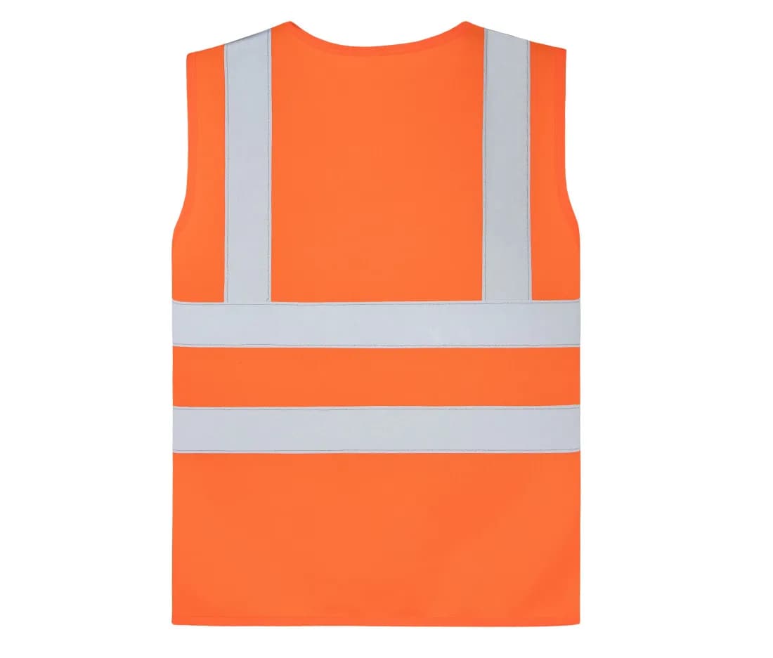 Kinder Warnweste KWVR – Orange – Rückansicht