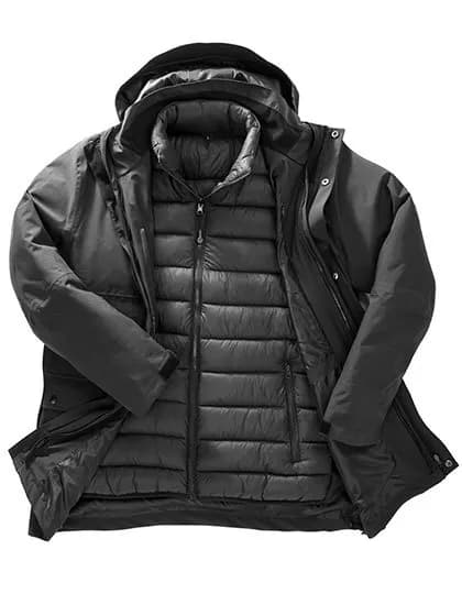 Recycled 3-In-1 Padded Ripstop Jacket – Schwarz