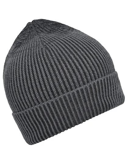 Ribbed Beanie – Anthrazit / Schwarz