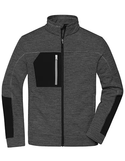 Men’s Structure Fleece Jacket – Noir chiné / Noir / Argent