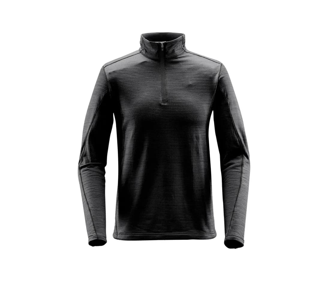 Herren Thermoshirt «Base» mit Reissverschlusskragen – Grau