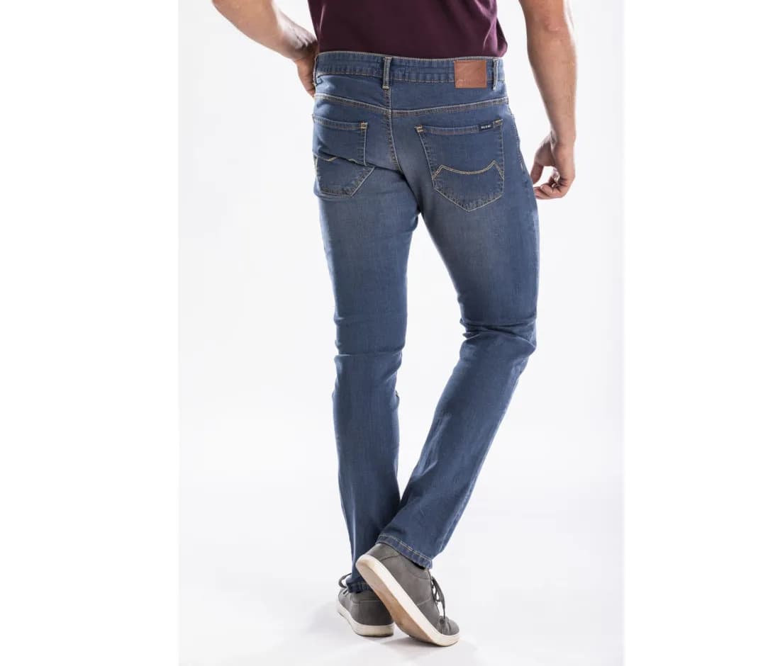 Herren Stretch-Jeans Stone Slim Fit – Blau – Rückansicht