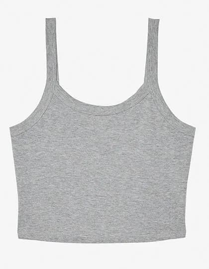 Women’s Micro Rib Spaghetti Strap Tank – Grau meliert