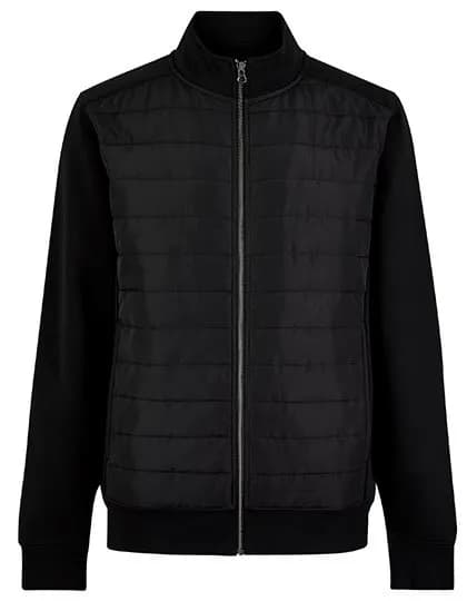 Regular Fit Quilted Full Zip Sweatshirt – Schwarz