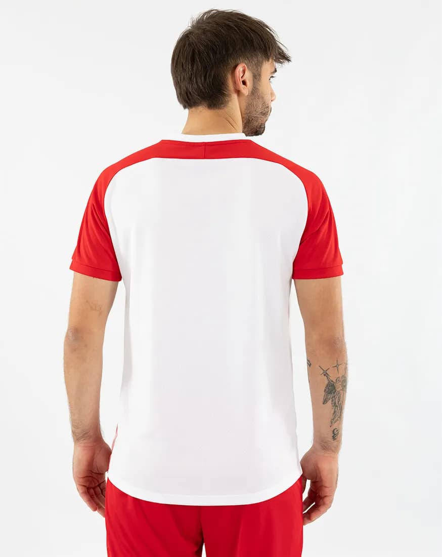 Trikot Vintage kurzarm – Weiss / Rot