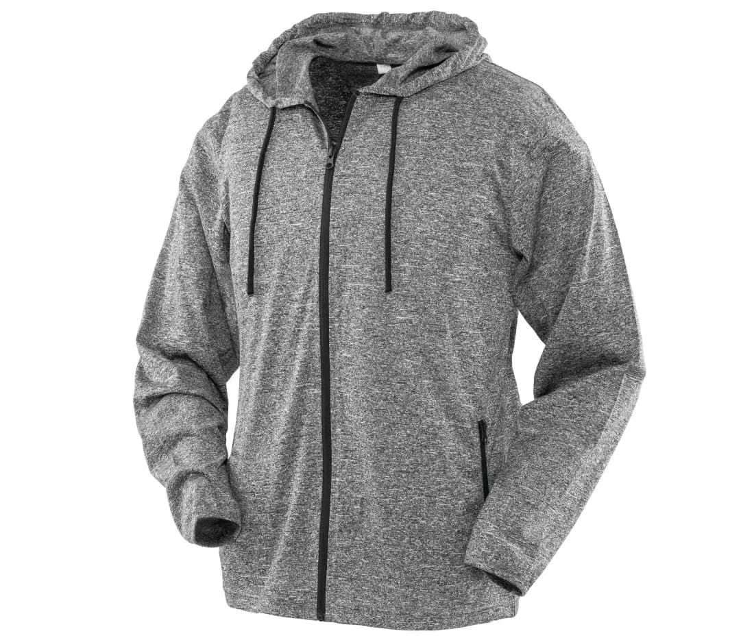Veste de sport à capuche femme – Gris chiné