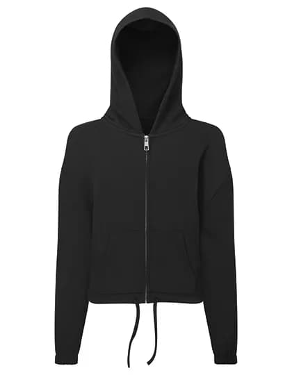 Kids Recycled Cropped Oversize Full-Zip Hoodie – Noir