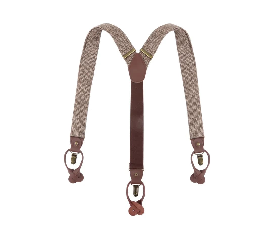 Suspenders Urban-Herringbone – Brun – vue de dos