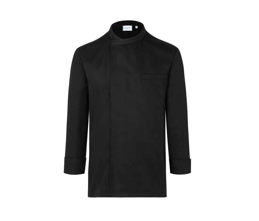 Long Sleeve Throw-Over Chef Shirt Basic – Noir