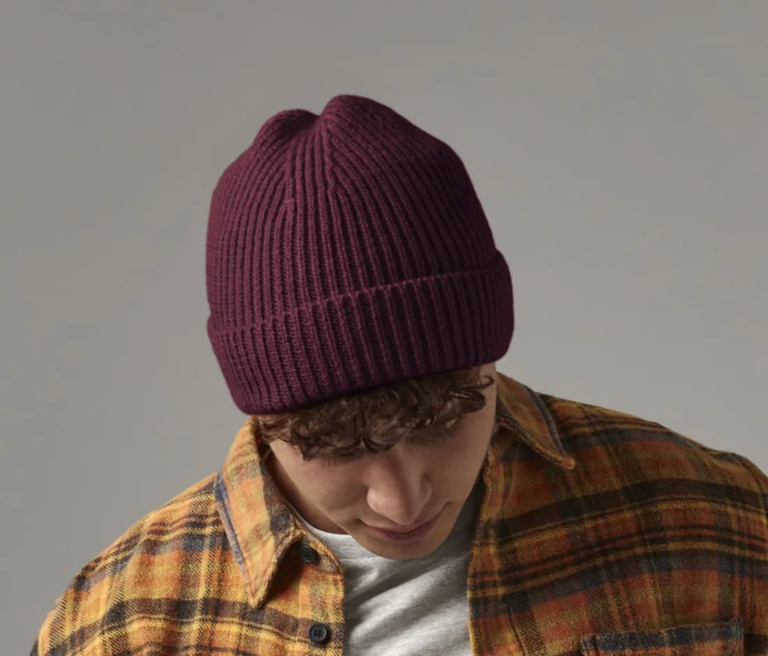 Engineered Knit Ribbed Beanie