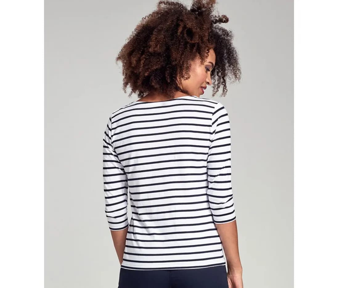 Marinière Femme – Blanc / Marine – vue de dos