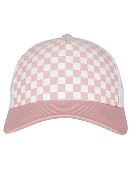 Checkerboard Retro Trucker – Lightrose / Weiss