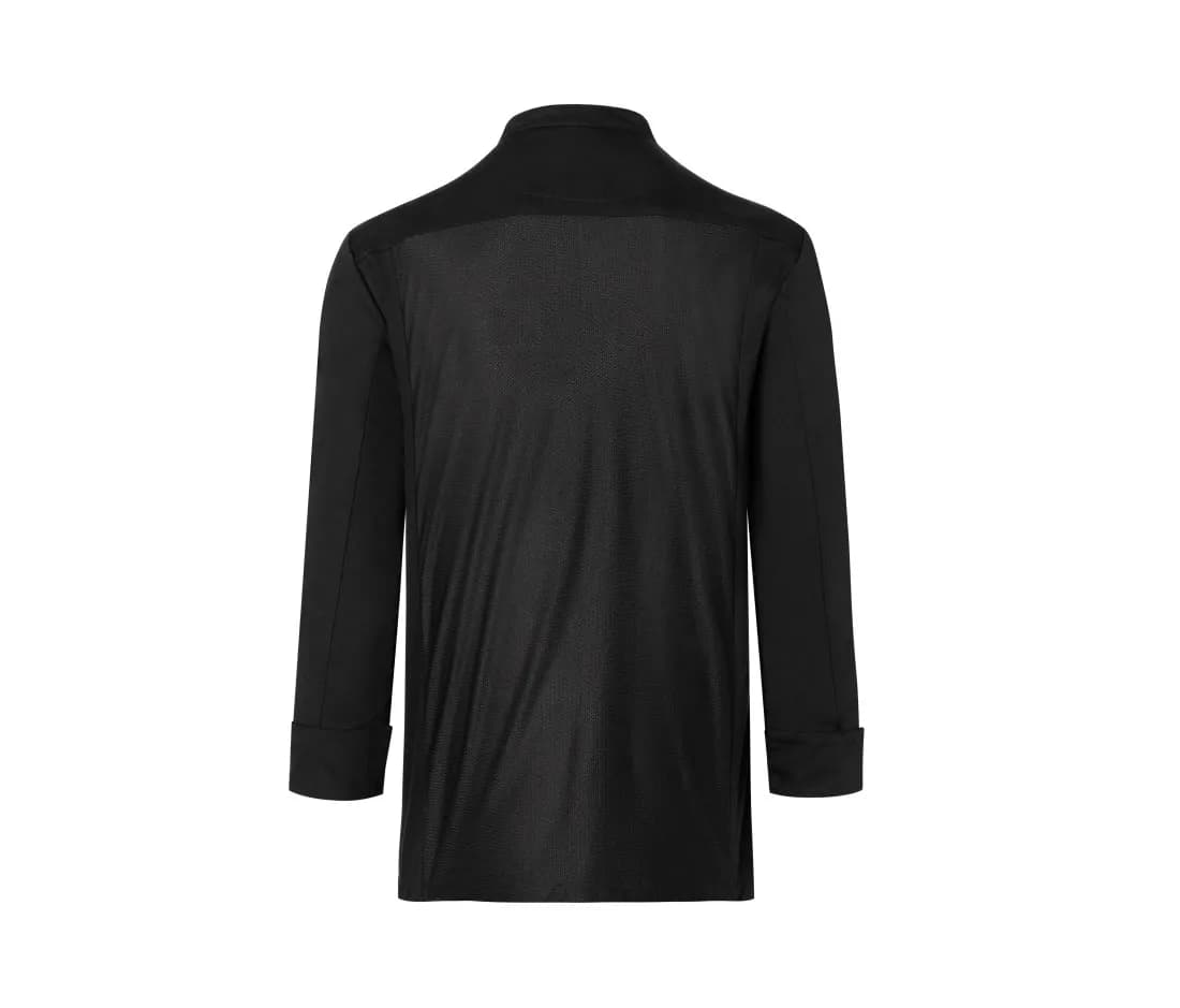 Long Sleeve Throw-Over Chef Shirt Basic – Noir – vue de dos