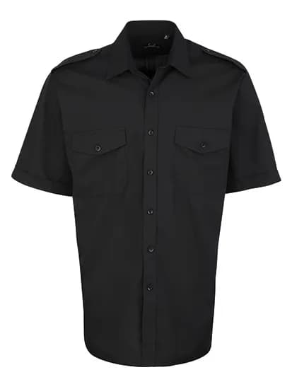 Pilot Shirt Short Sleeve – Schwarz