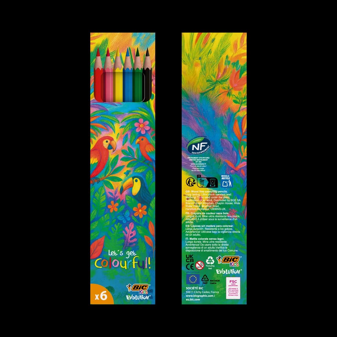 BIC® Kids Evolution® Farbstifte-Set, Box mit 6 Stück