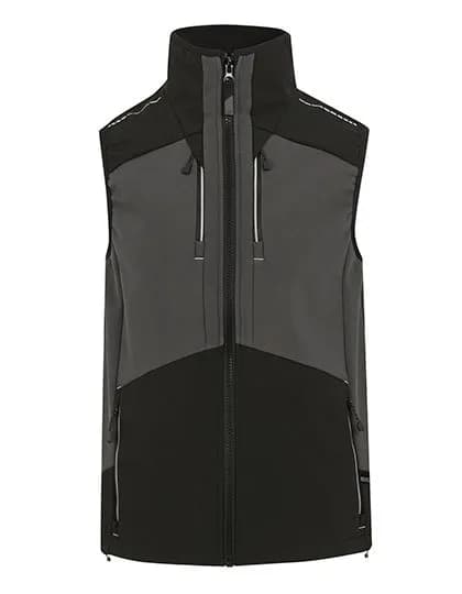 4TEX Stretch 3-Layer Softshell Bodywarmer – Grau / Schwarz